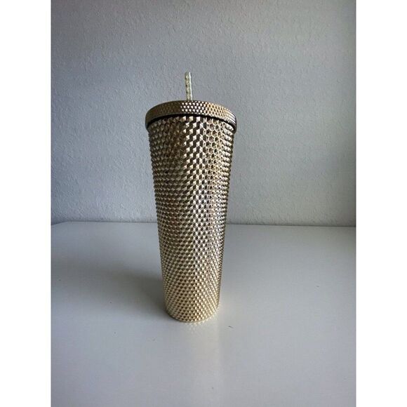 Starbucks Holiday 2022 Venti Gold Bling Tumbler And Keychain Ornament Bundle SET - Picture 6 of 12